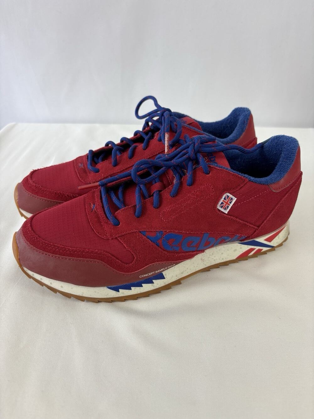 Reebok Classic Leather Sneaker Ripple Excellent Red Blue DV7196 8.5 Union Jack